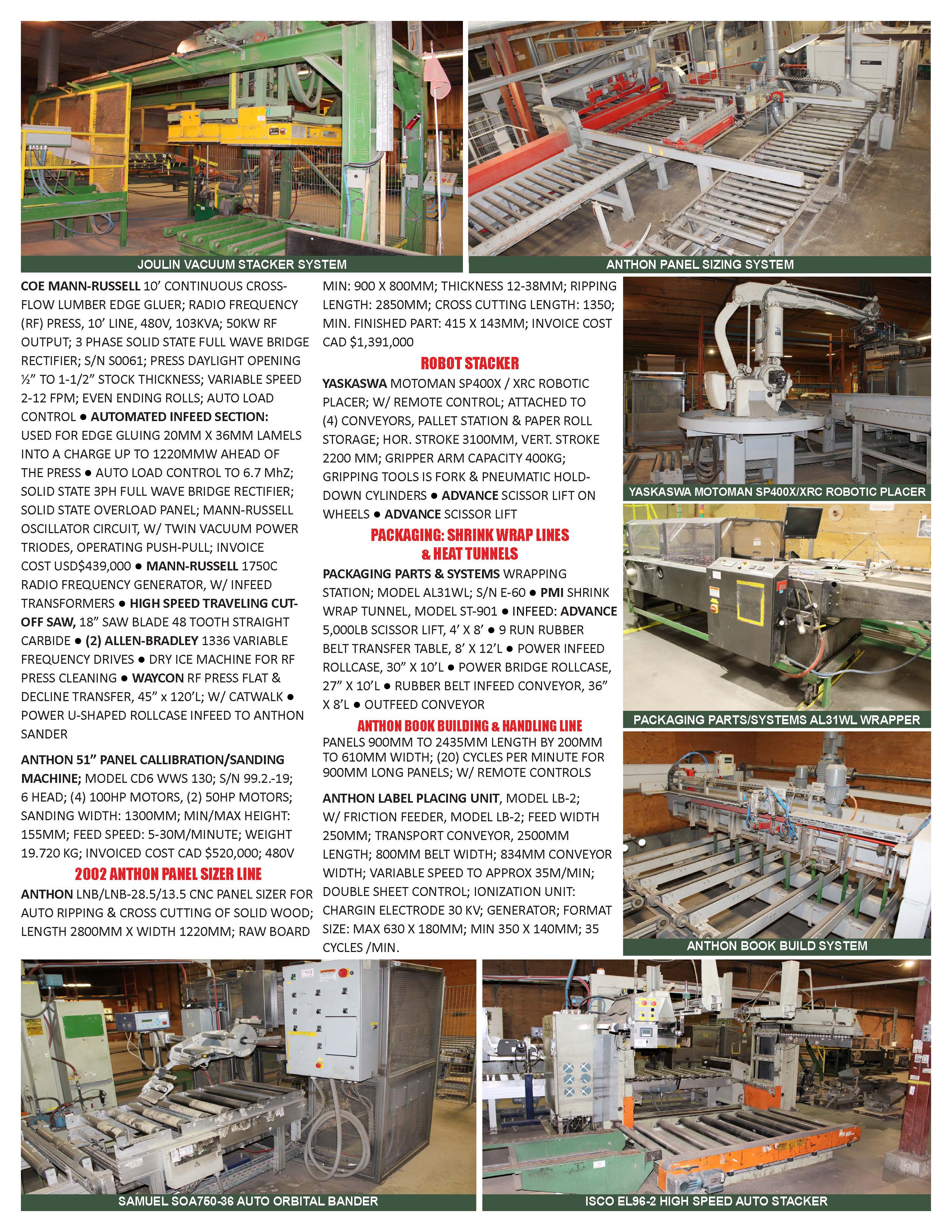 PAST AUCTION- Major Lumber Remanufacturing Mill Online Auction 